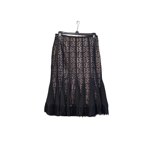 Ann Taylor LOFT Black Lace Overlay Skirt - Picture 2 of 3